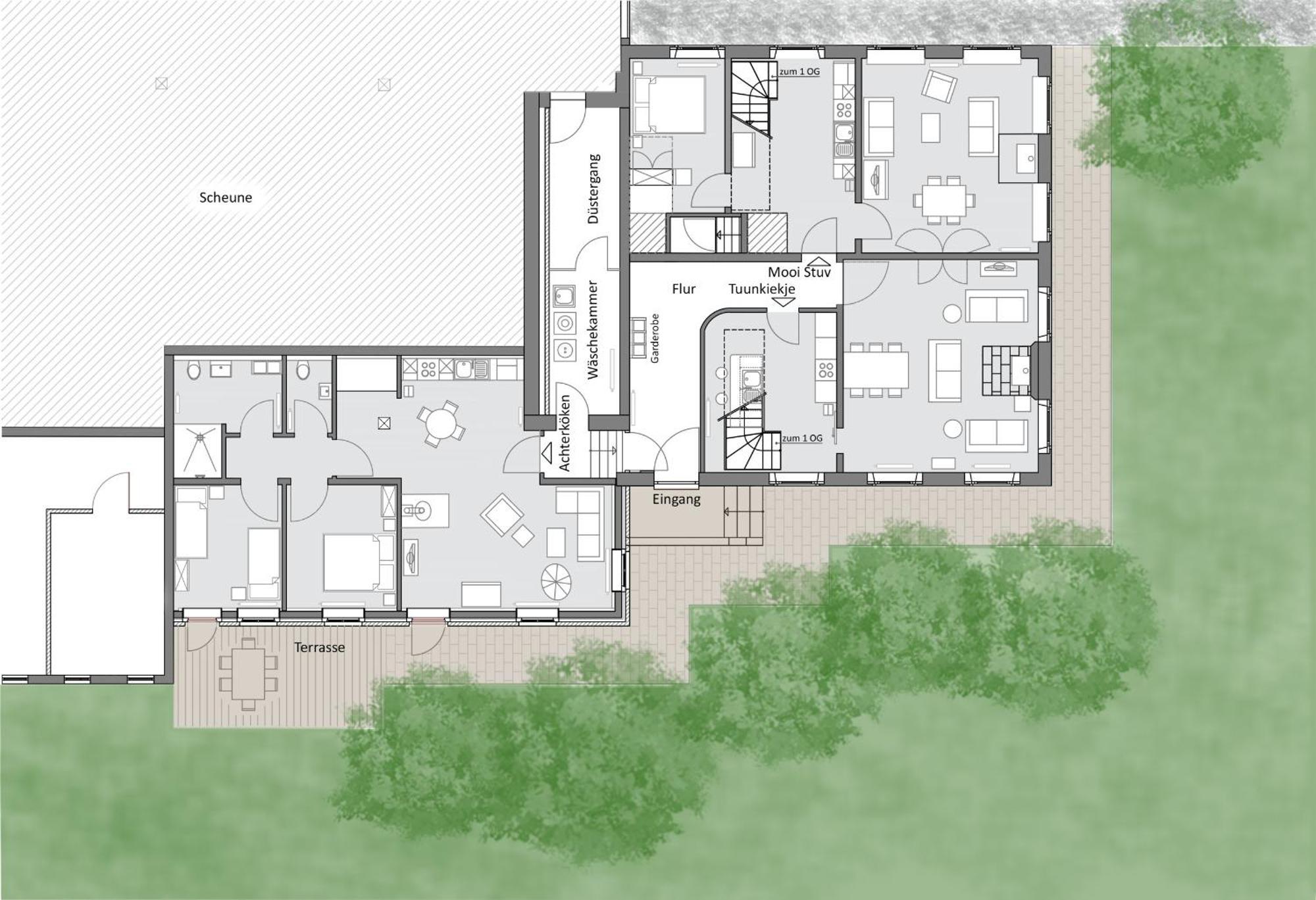 Mooi Stuv , Maisonettenwohnung , Gulfhof , Kachelofen Norden Exteriér fotografie
